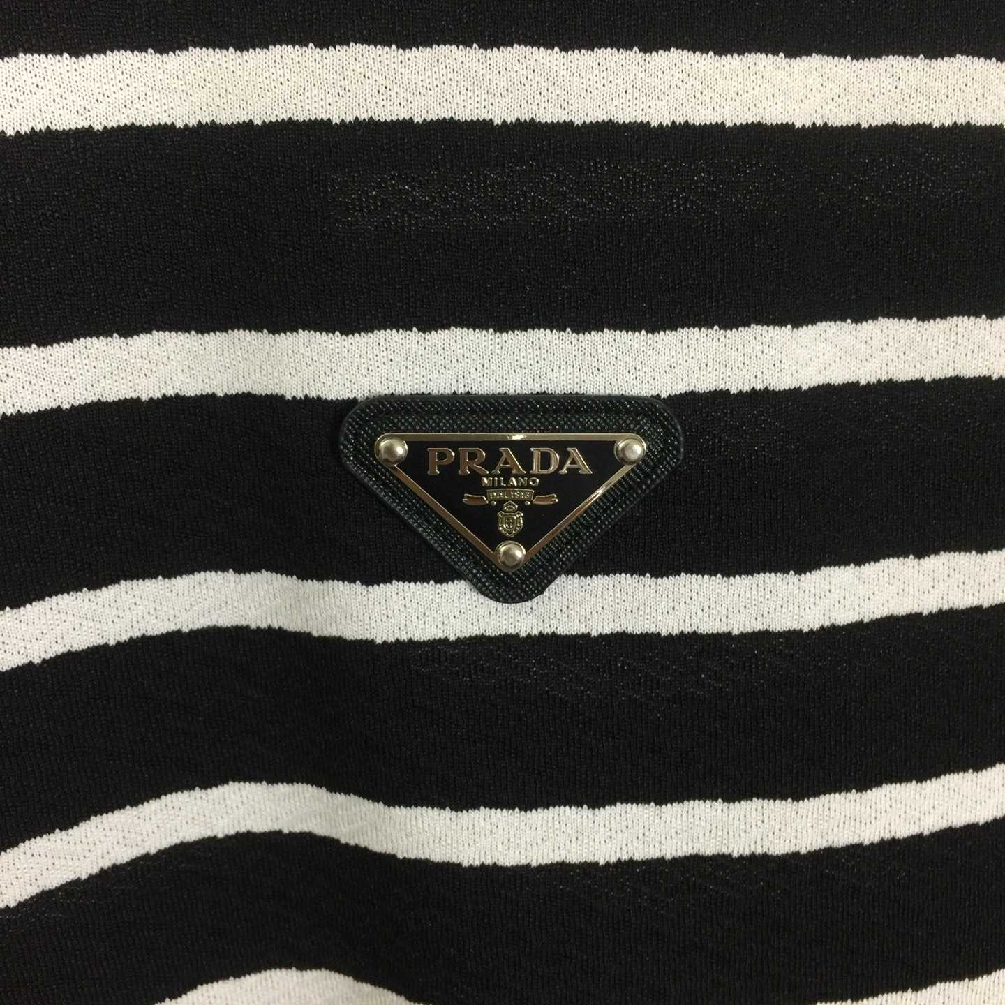 Prada Striped Short Sleeve Cotton T-Shirt - DesignerGu