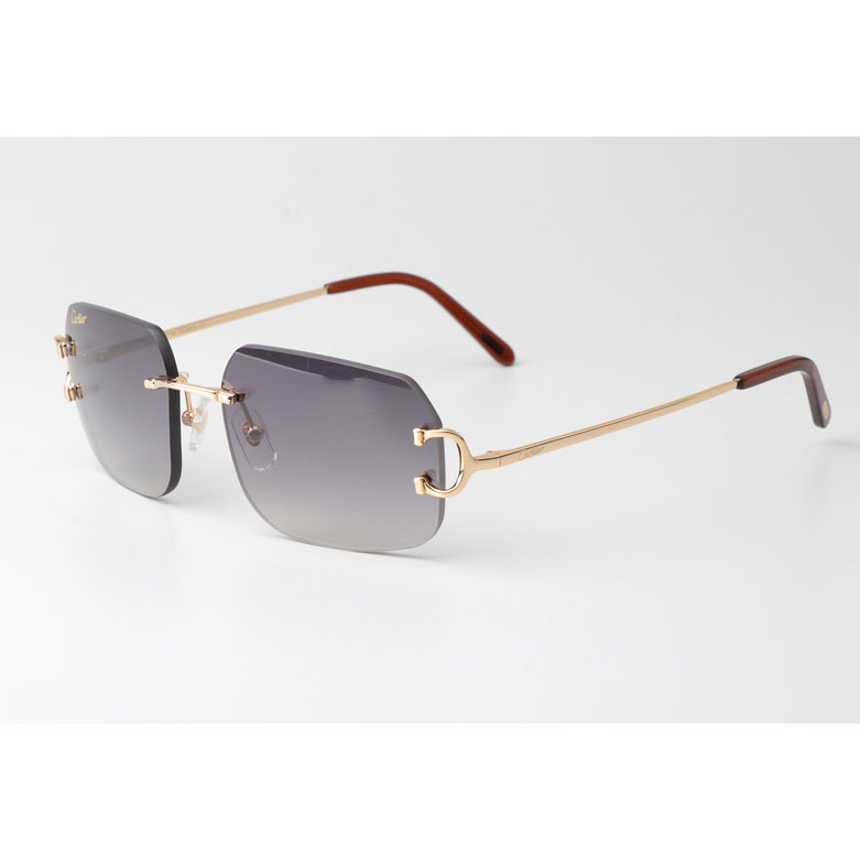 Cartier CT 4193833 Sunglasses Gold Gradient Gray - DesignerGu