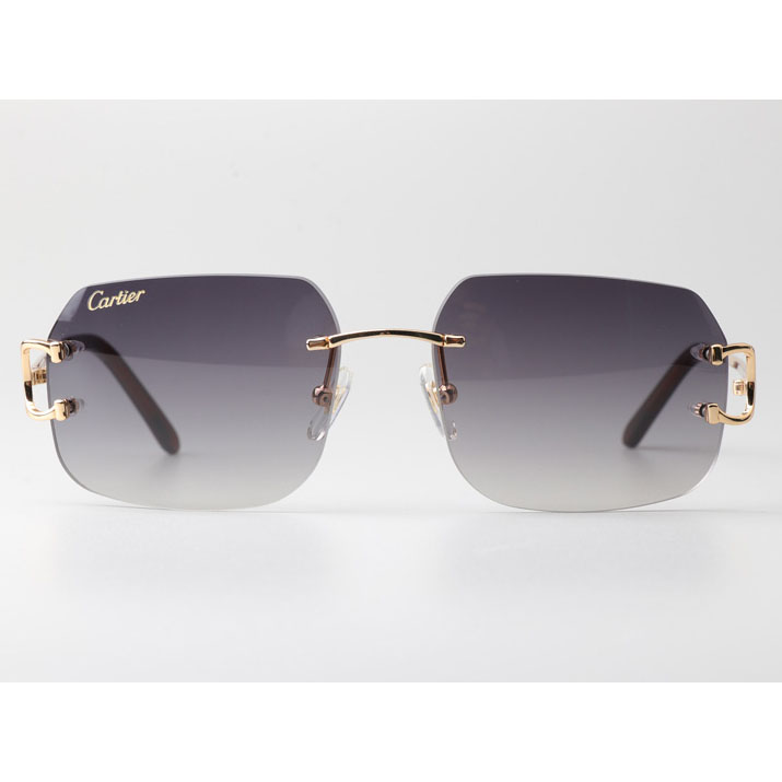 Cartier CT 4193833 Sunglasses Gold Gradient Gray - DesignerGu