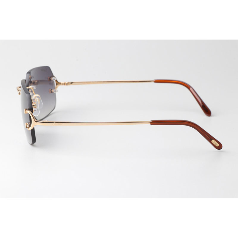 Cartier CT 4193833 Sunglasses Gold Gradient Gray - DesignerGu