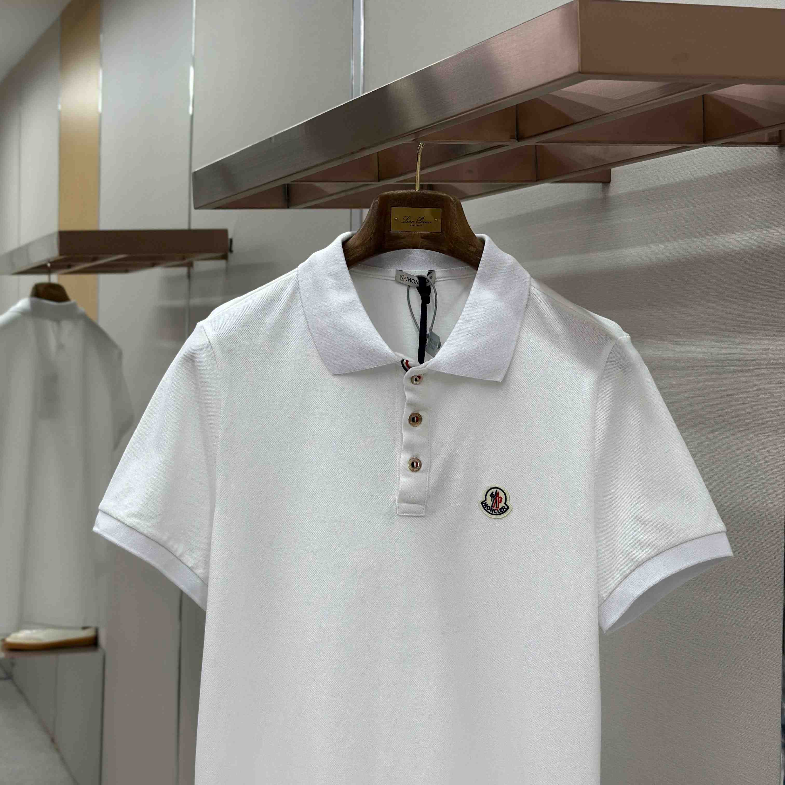 Moncler Logo Patch Cotton Polo Shirt - DesignerGu