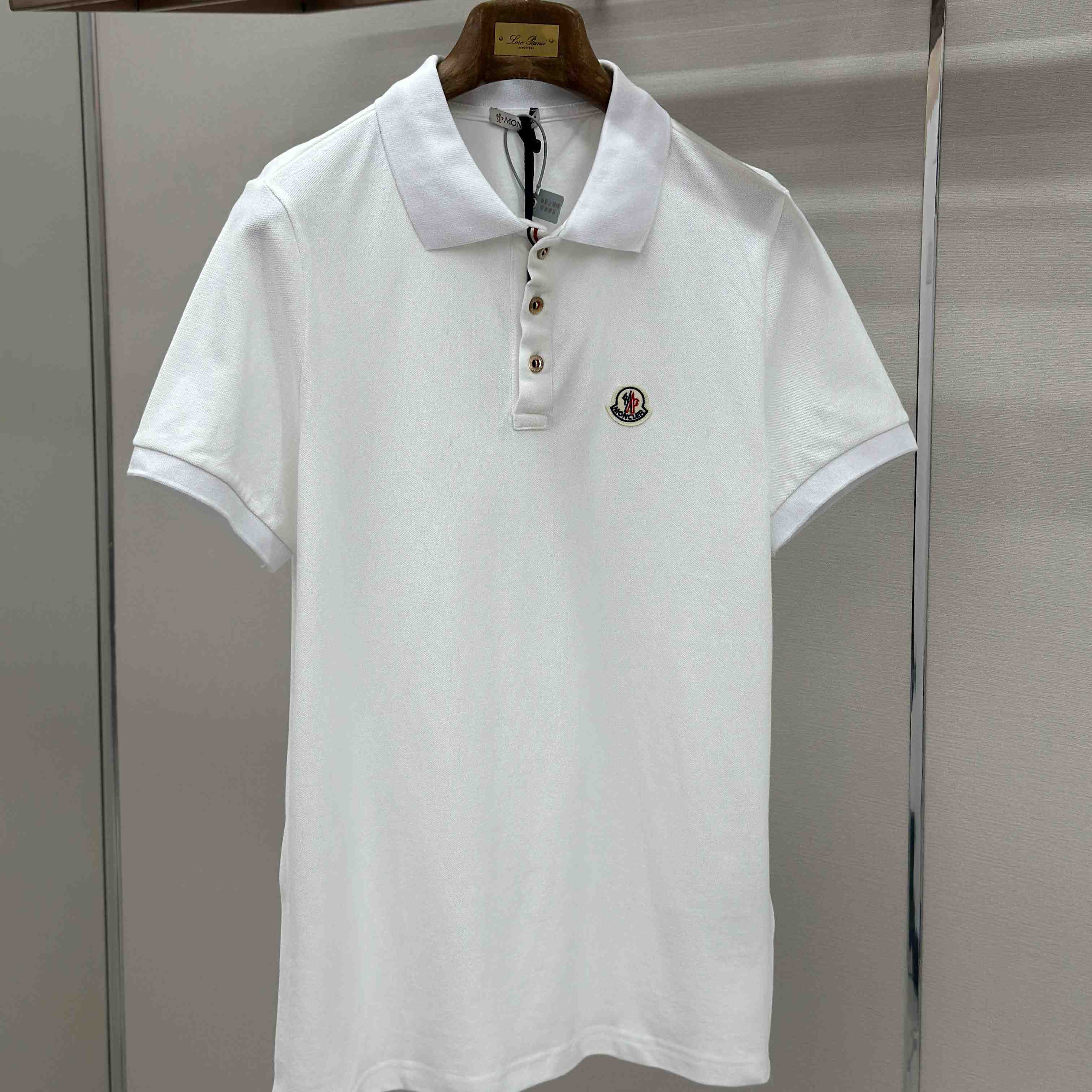 Moncler Logo Patch Cotton Polo Shirt - DesignerGu