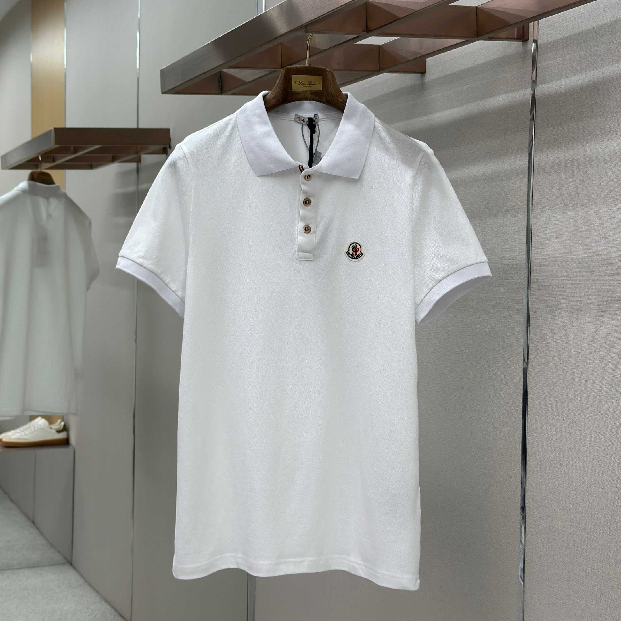 Moncler Logo Patch Cotton Polo Shirt - DesignerGu