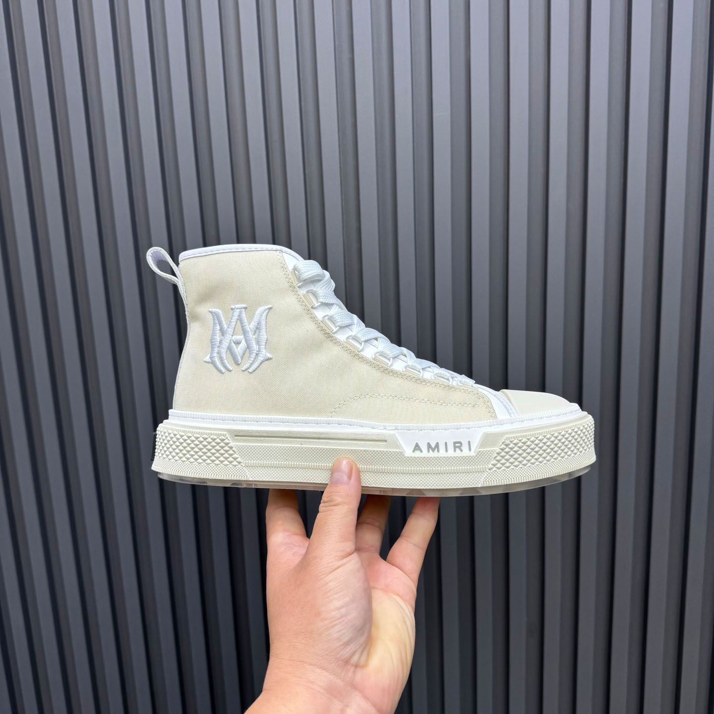 Amiri M.A. Logo Court High 'Alabaster' - DesignerGu