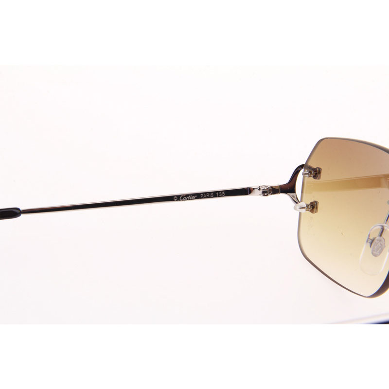 Cartier CT 4193833 Sunglasses In Silver Gradient Brown - DesignerGu
