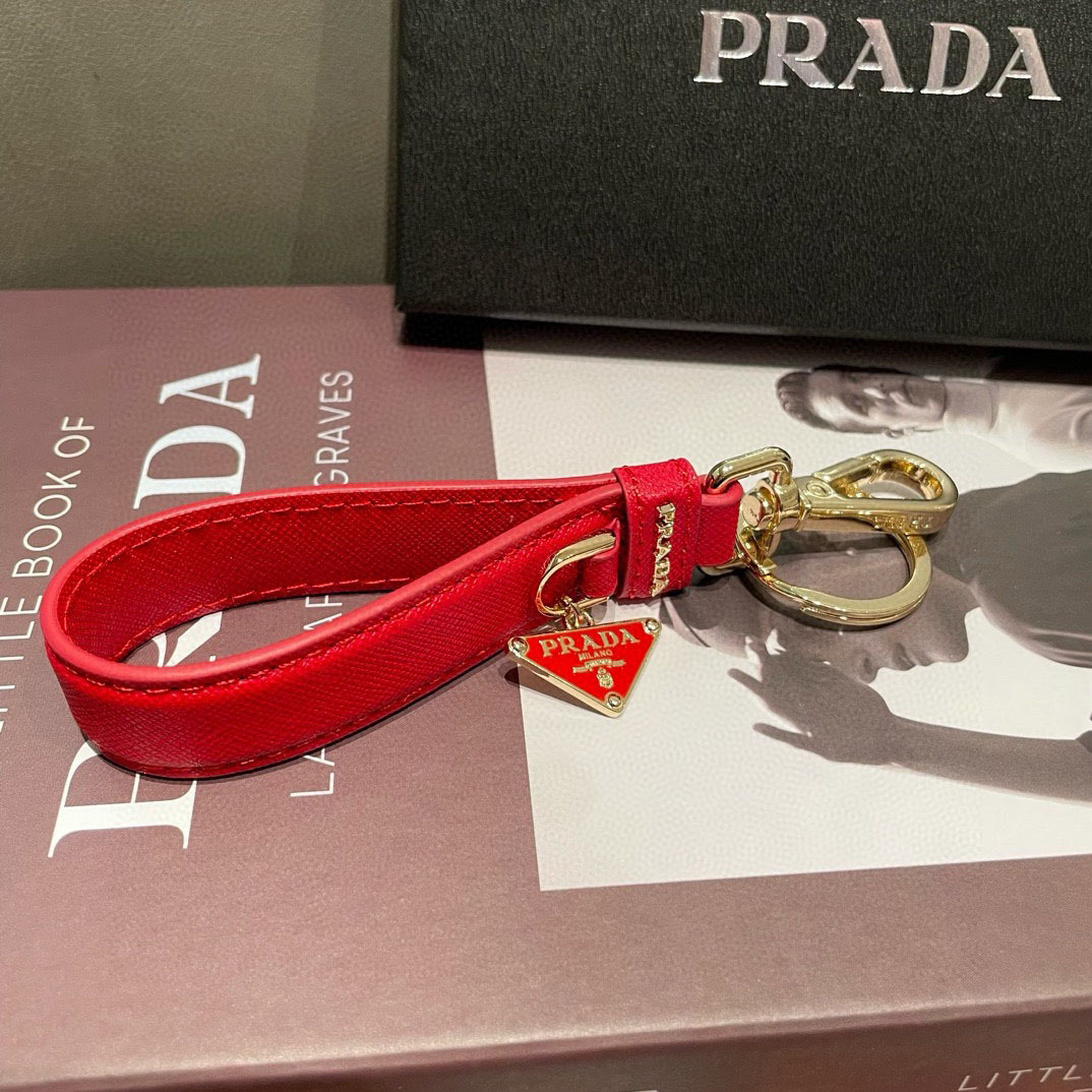 Prada Saffiano Leather Keychain - DesignerGu