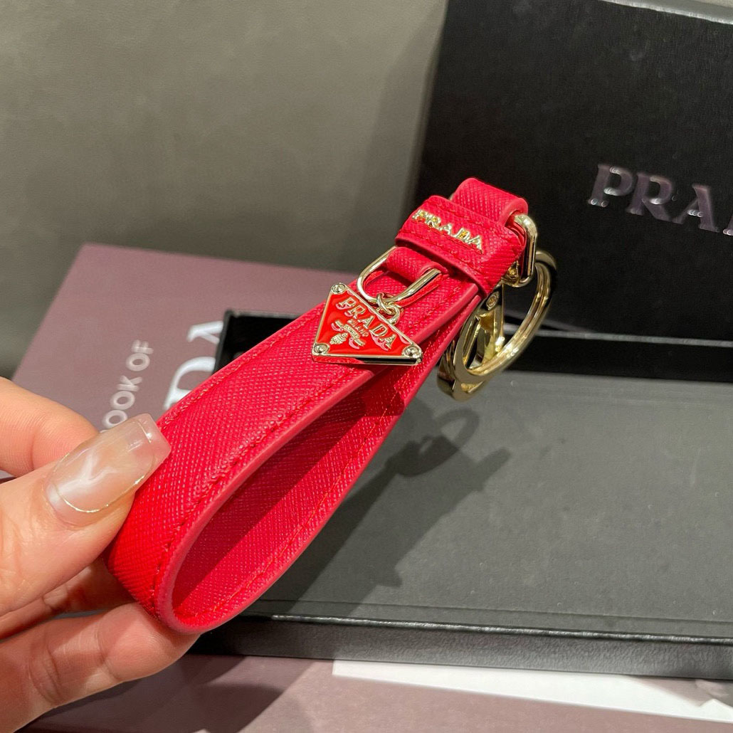 Prada Saffiano Leather Keychain - DesignerGu