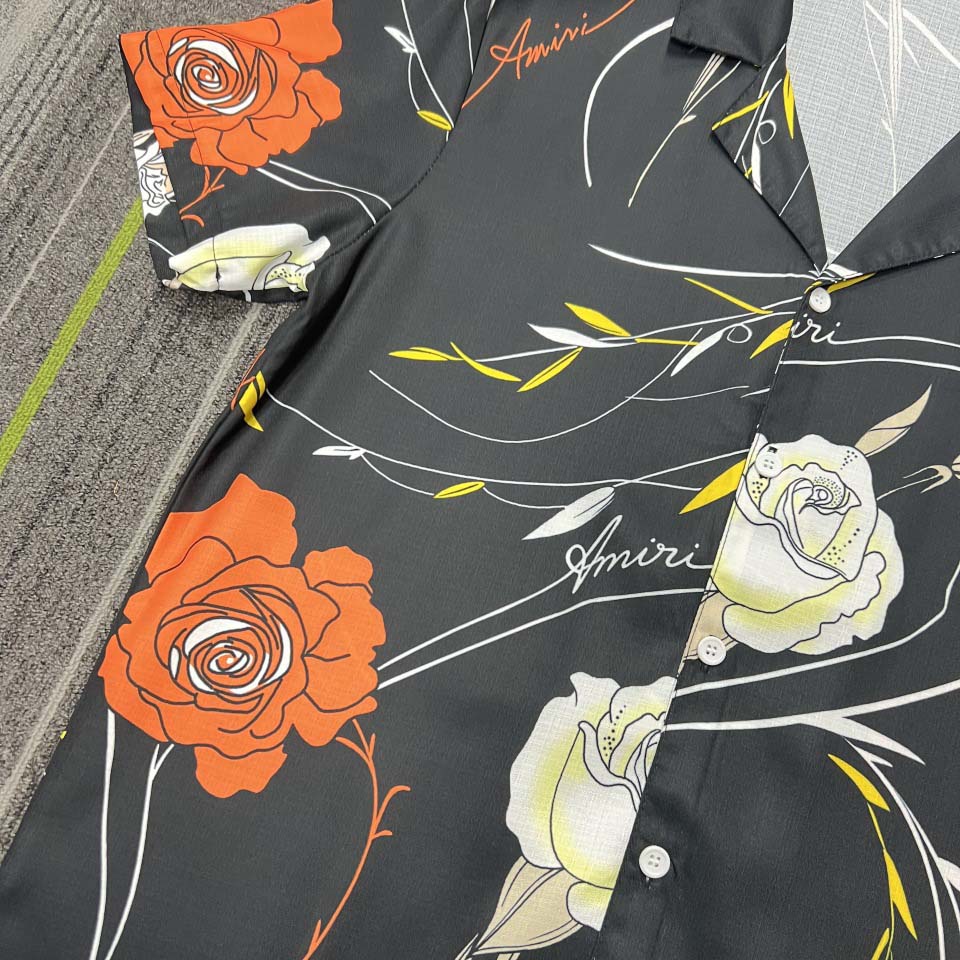Amiri Floral Camp Shirt 'Black' - DesignerGu