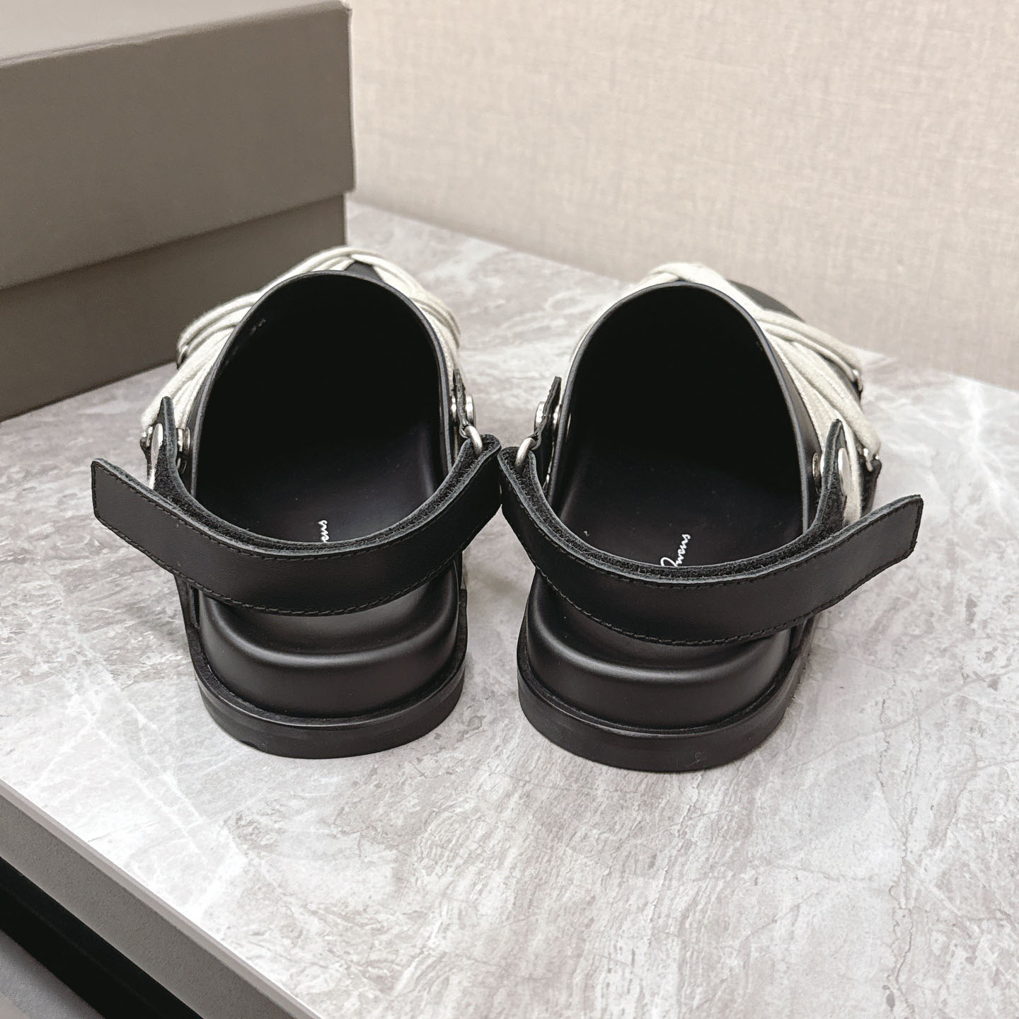 Rick Owens Leather Lace-up Cross-strap Loafers - DesignerGu