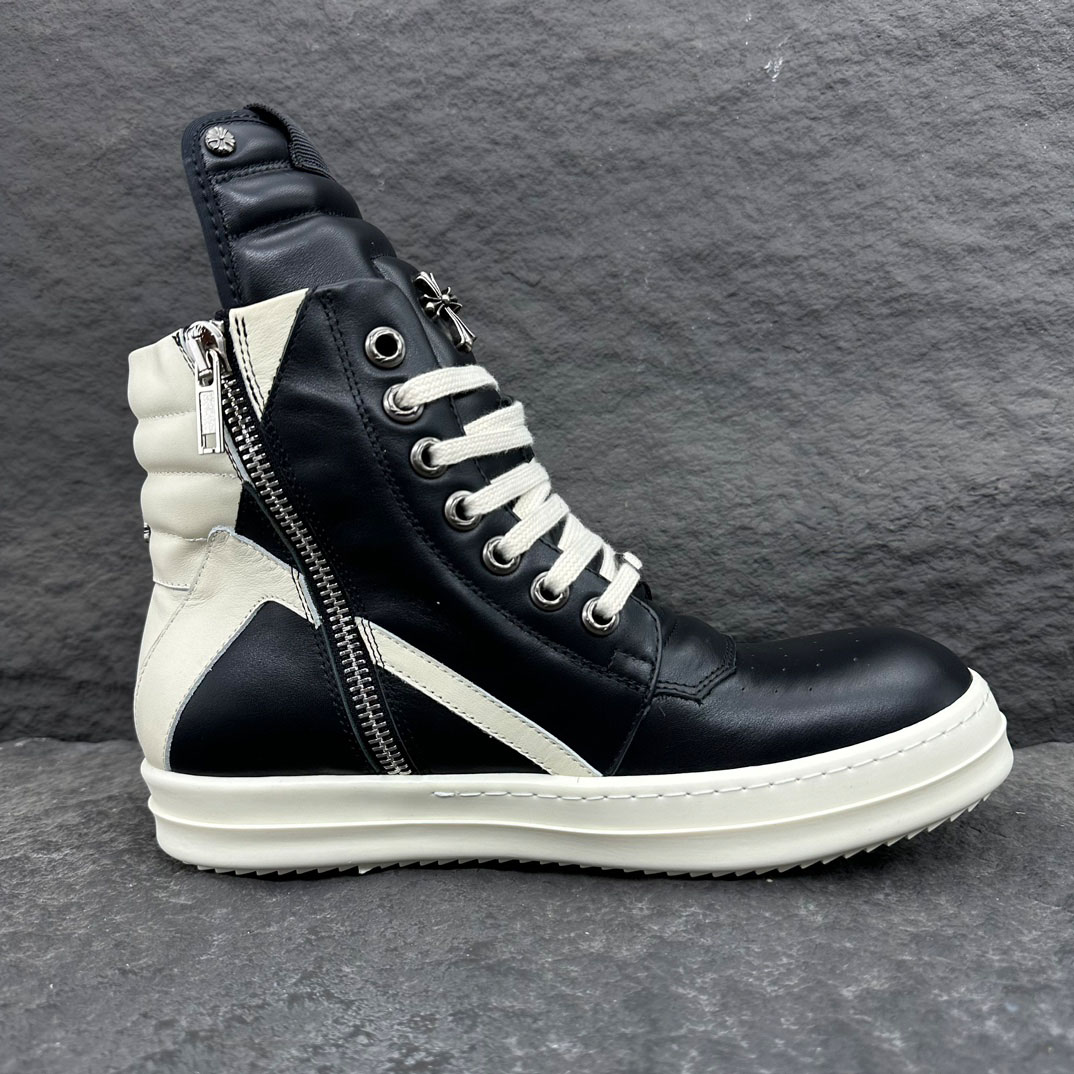 Rick Owens Chrome Hearts x Rick Owens Geobasket High 'Black' - DesignerGu