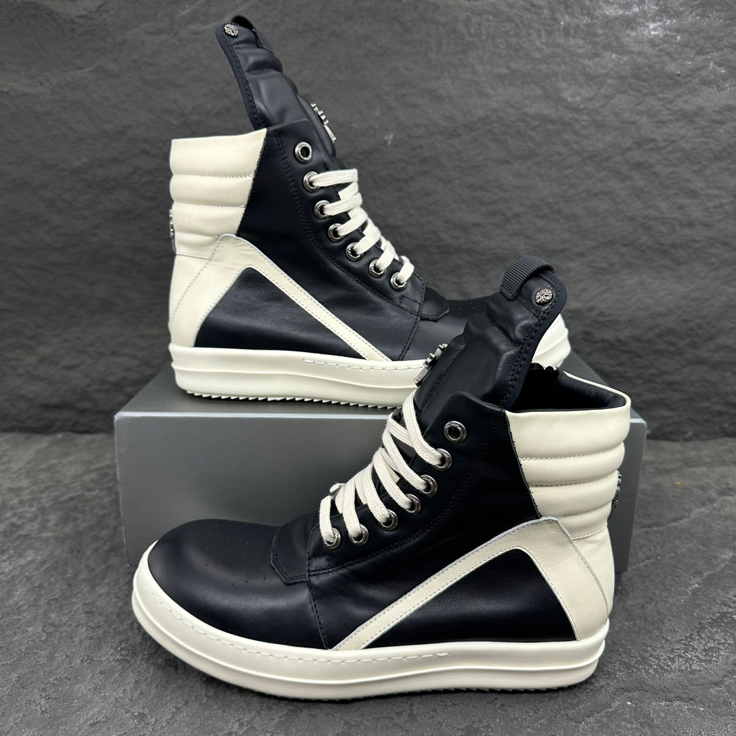 Rick Owens Chrome Hearts x Rick Owens Geobasket High 'Black' - DesignerGu