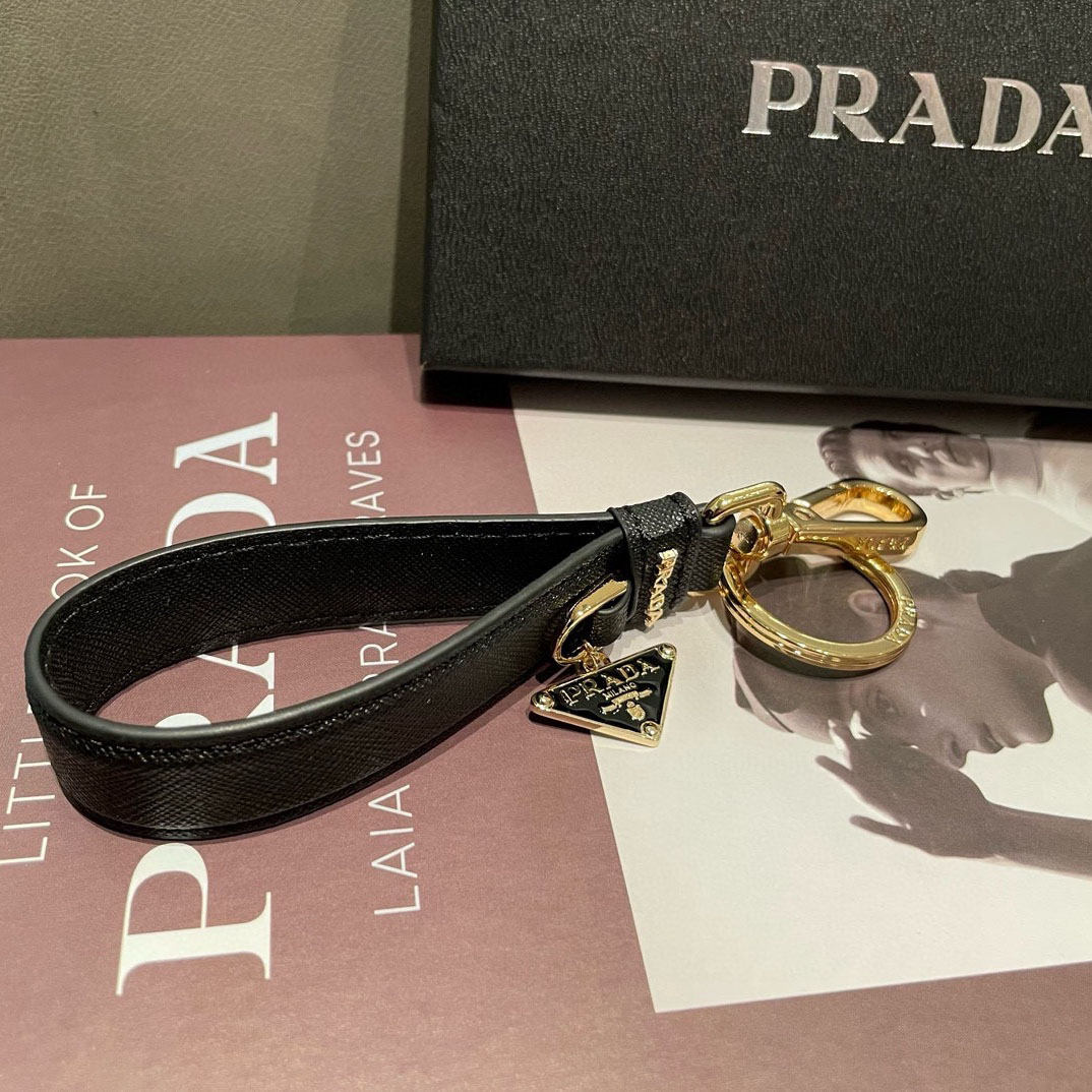 Prada Saffiano Leather Keychain - DesignerGu