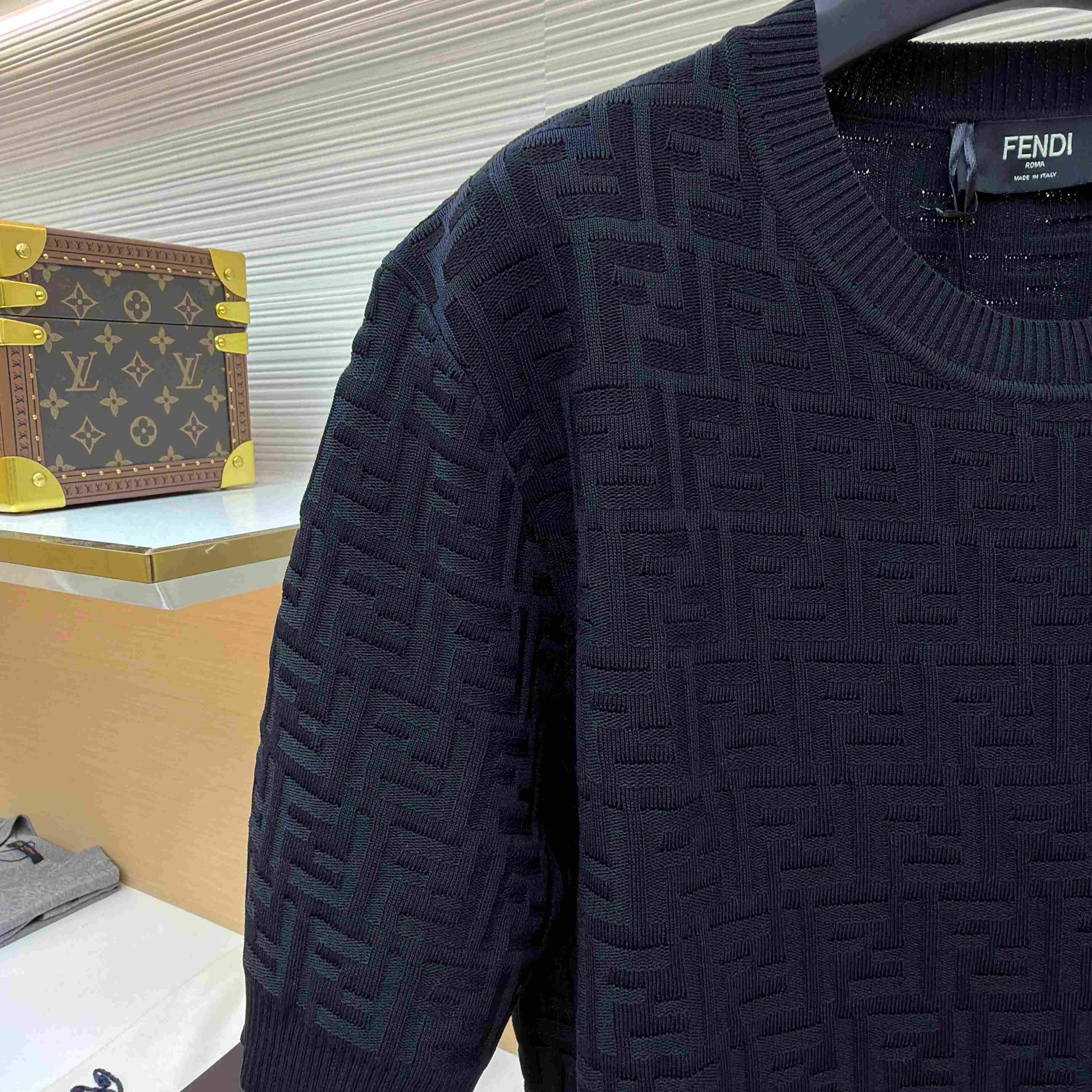 Fendi  Black FF Cotton Pullover - DesignerGu