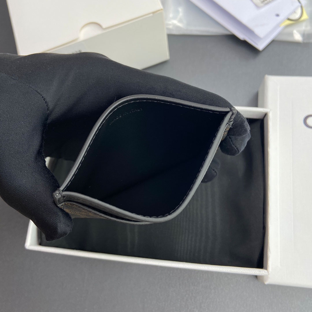 Celine Plain Card Holder IN Triomphe Canvas And Calfskin - DesignerGu