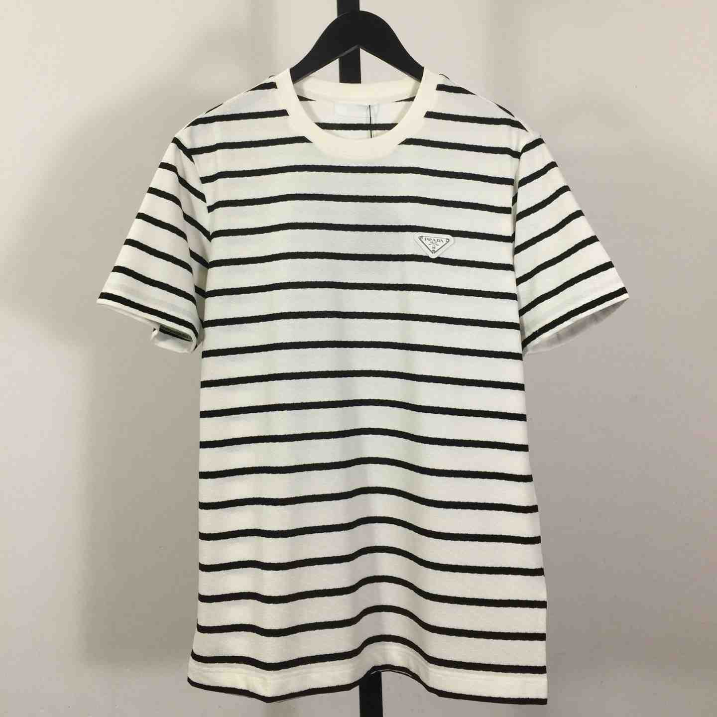 Prada Striped Short Sleeve Cotton T-Shirt - DesignerGu
