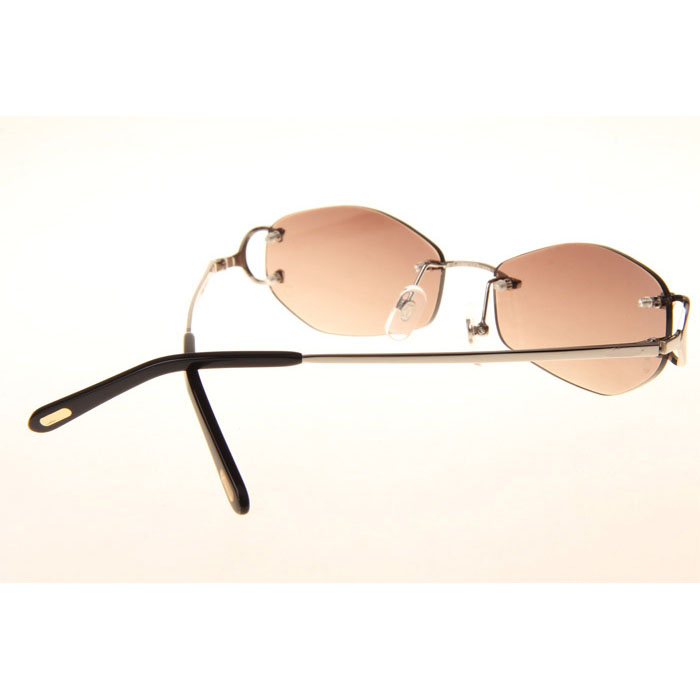 Cartier CT 4193831 Sunglasses In Silver Gradient Brown - DesignerGu