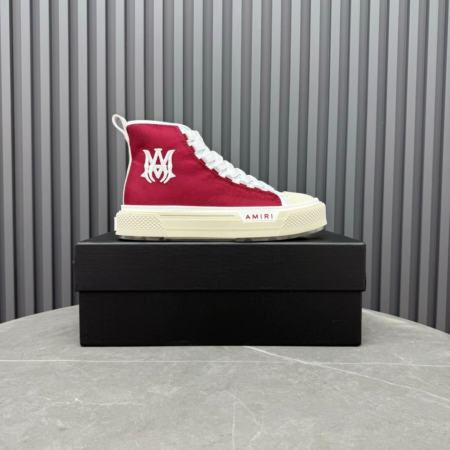 Amiri Burgundy Court Hi Sneakers - DesignerGu