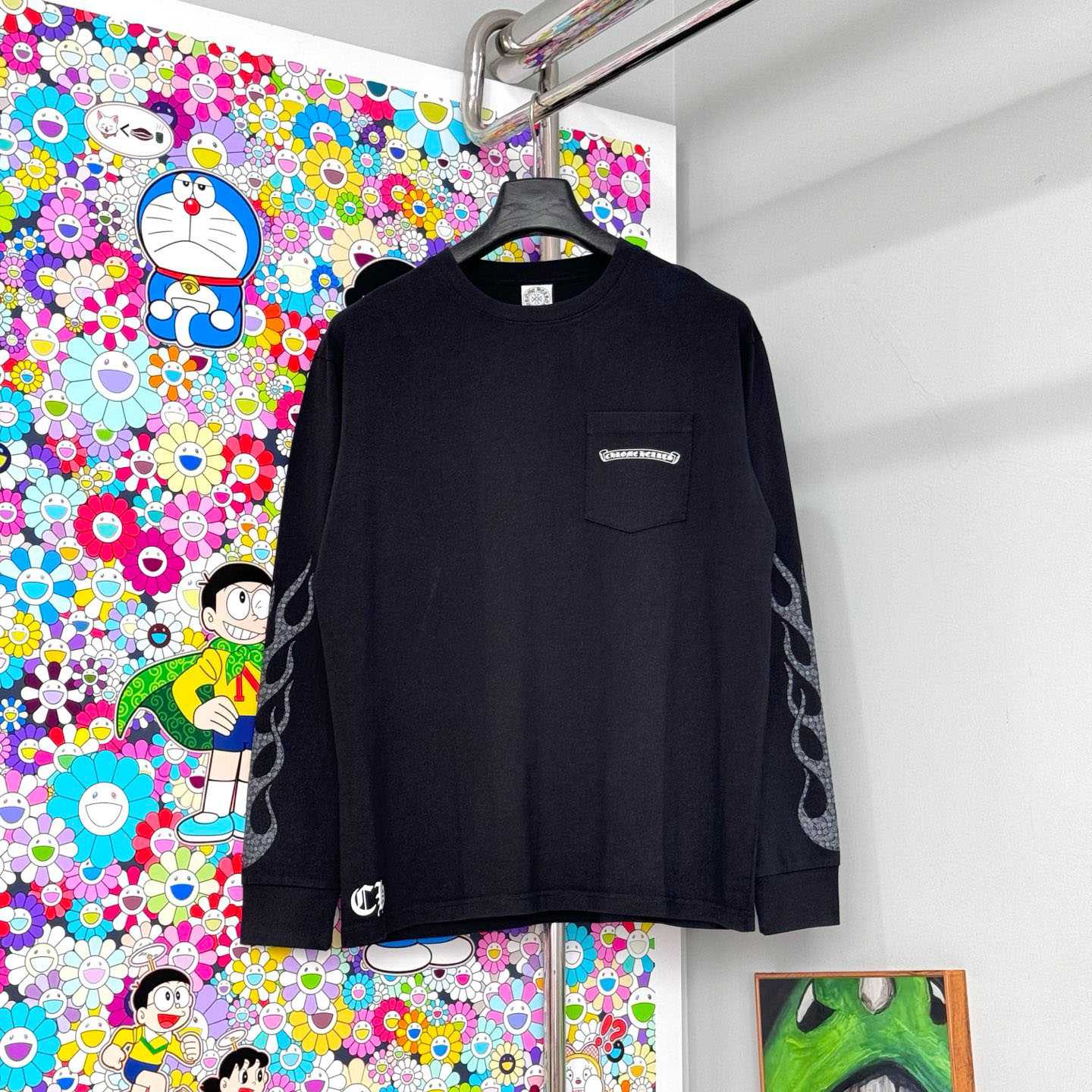 Chrome Hearts Vintage Cross Flame L/S T-Shirt - DesignerGu