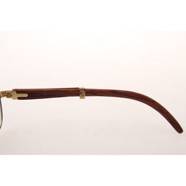 Cartier CT 7381148 Wood Sunglasses In Gold Grey - DesignerGu