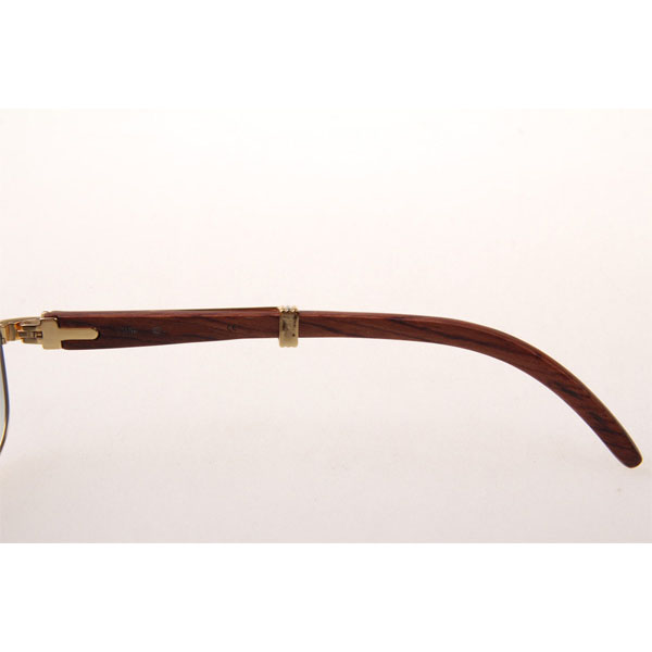 Cartier CT 7381148 Wood Sunglasses In Gold Grey - DesignerGu