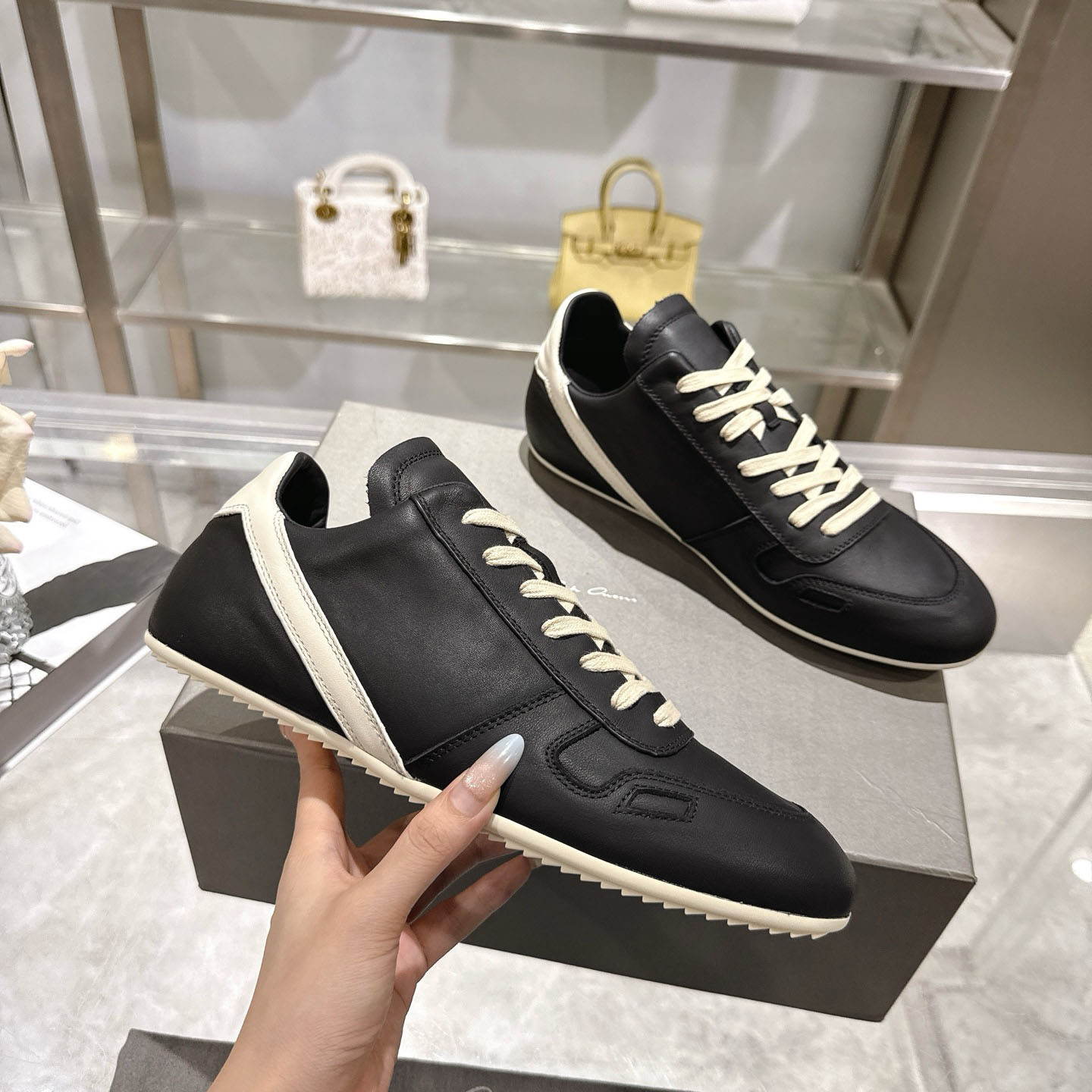 Rick Owens Concordians Minimal Sneaker 'Black Milk' - DesignerGu