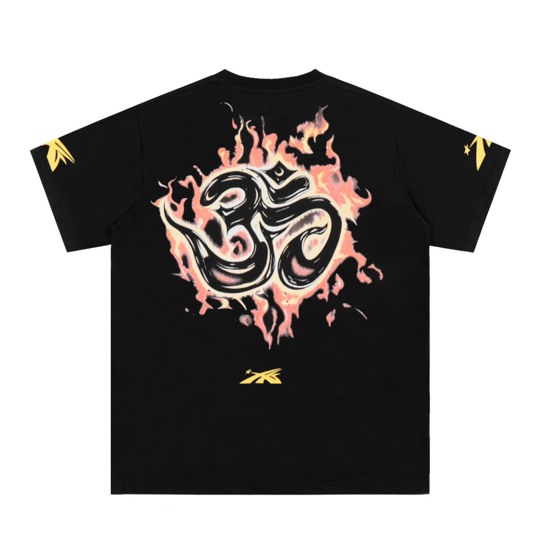 Hellstar Inner Peace Fire Tee 'Black' - DesignerGu