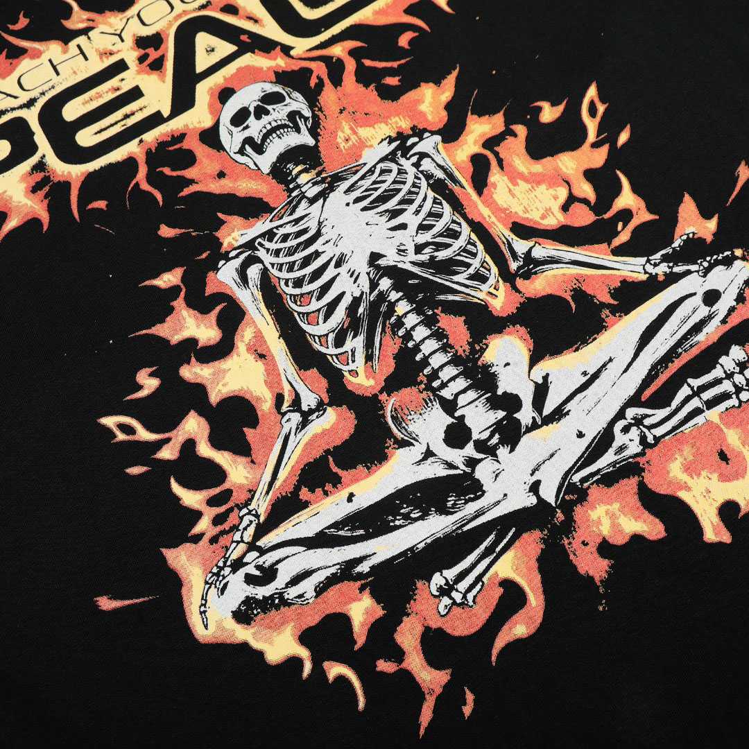 Hellstar Inner Peace Fire Tee 'Black' - DesignerGu