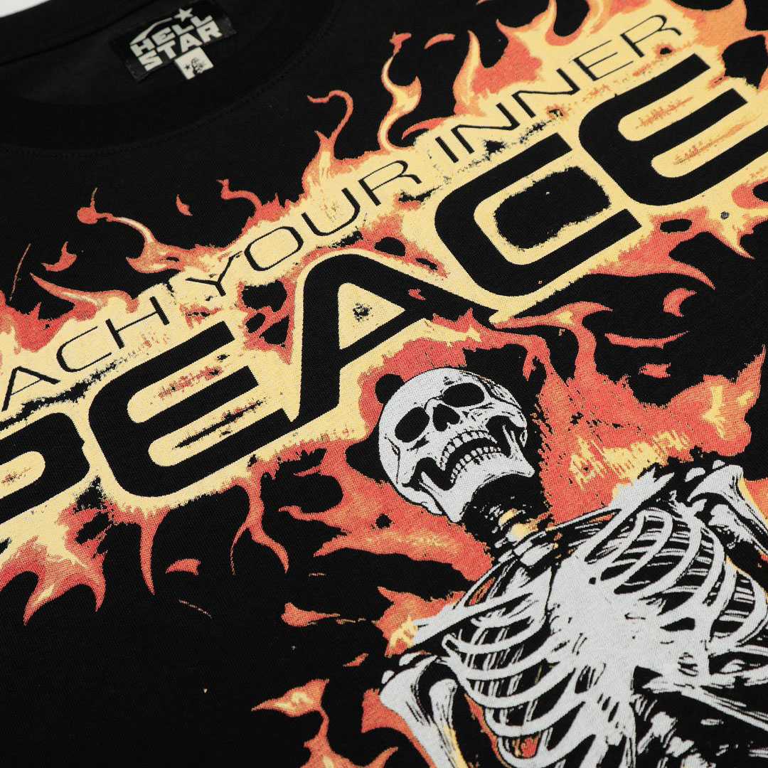 Hellstar Inner Peace Fire Tee 'Black' - DesignerGu