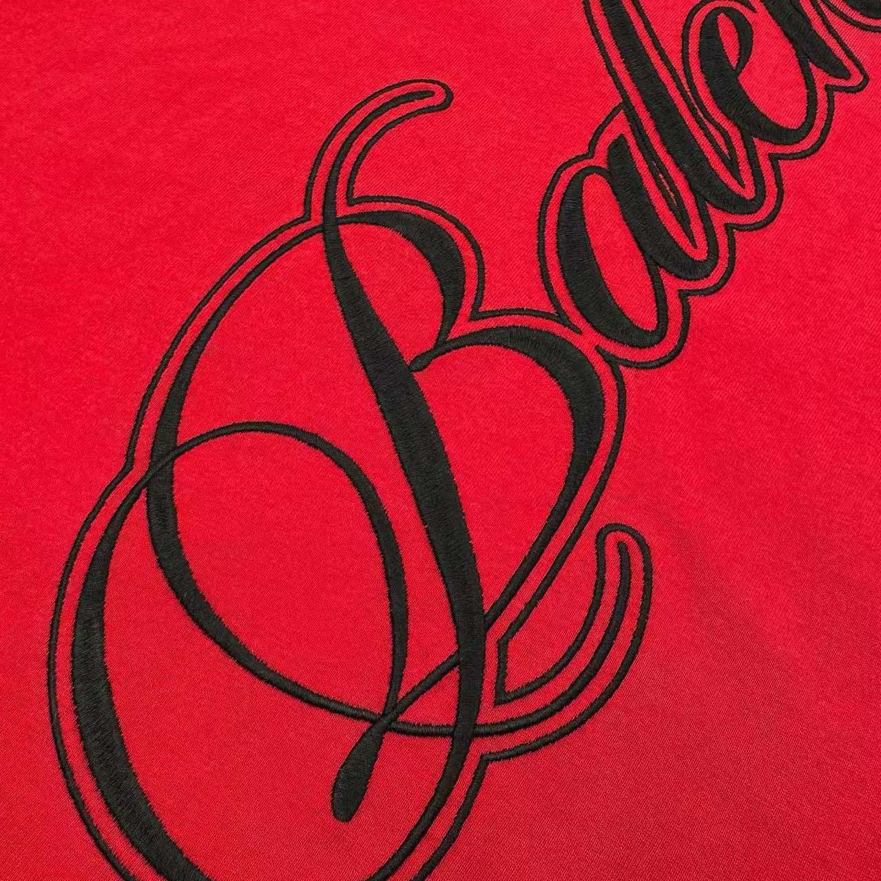 Balenciaga Cursive T-shirt Medium Fit in Red/black - DesignerGu