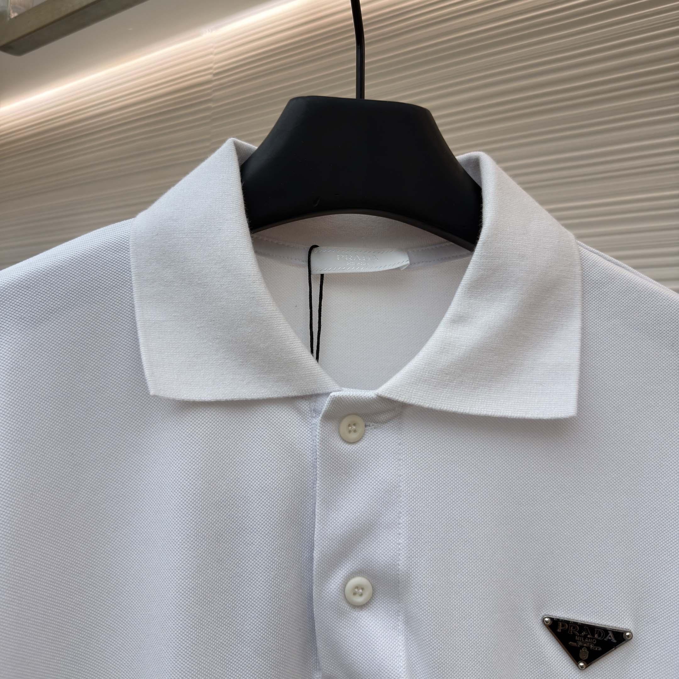 Prada Piqué Polo Shirt - DesignerGu
