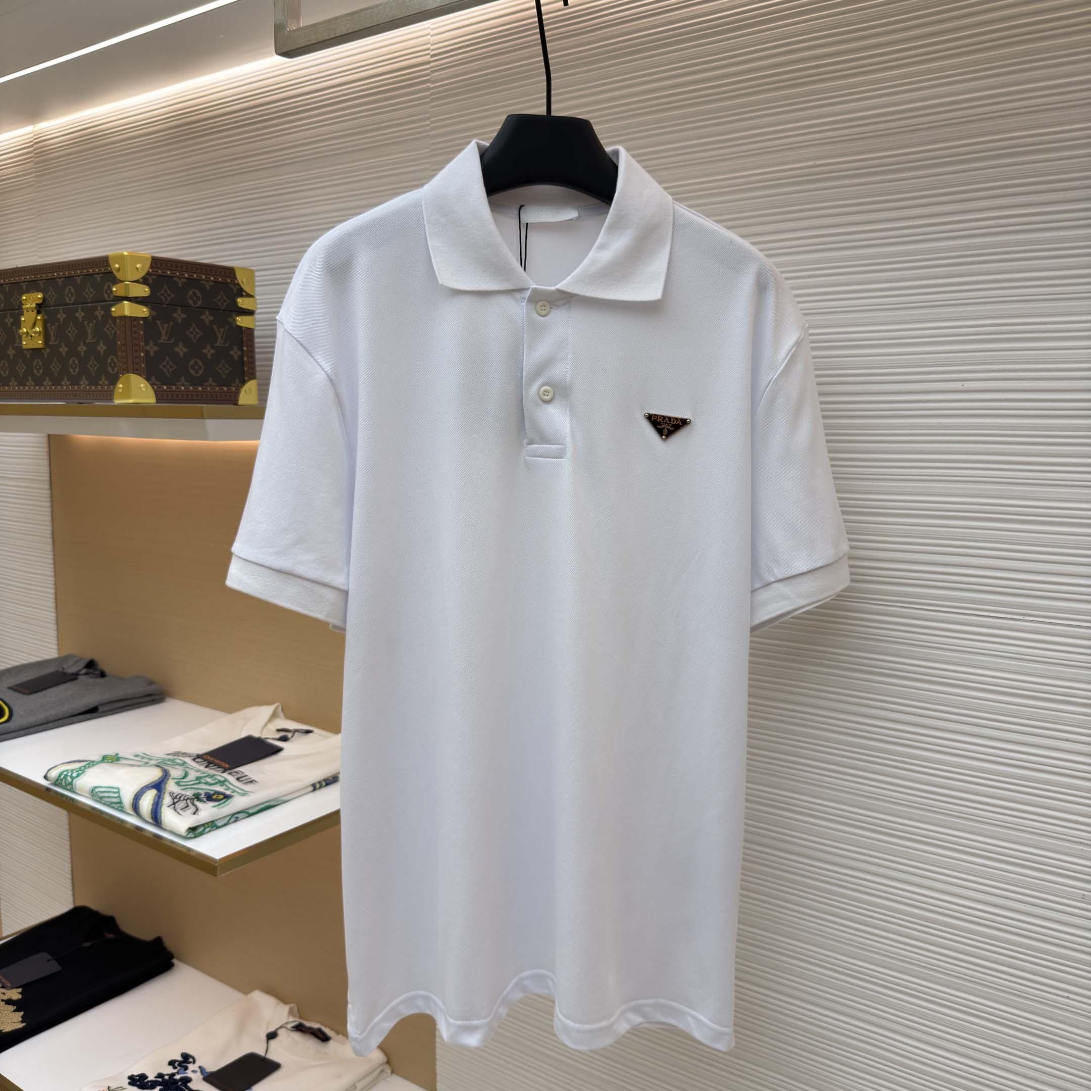 Prada Piqué Polo Shirt - DesignerGu