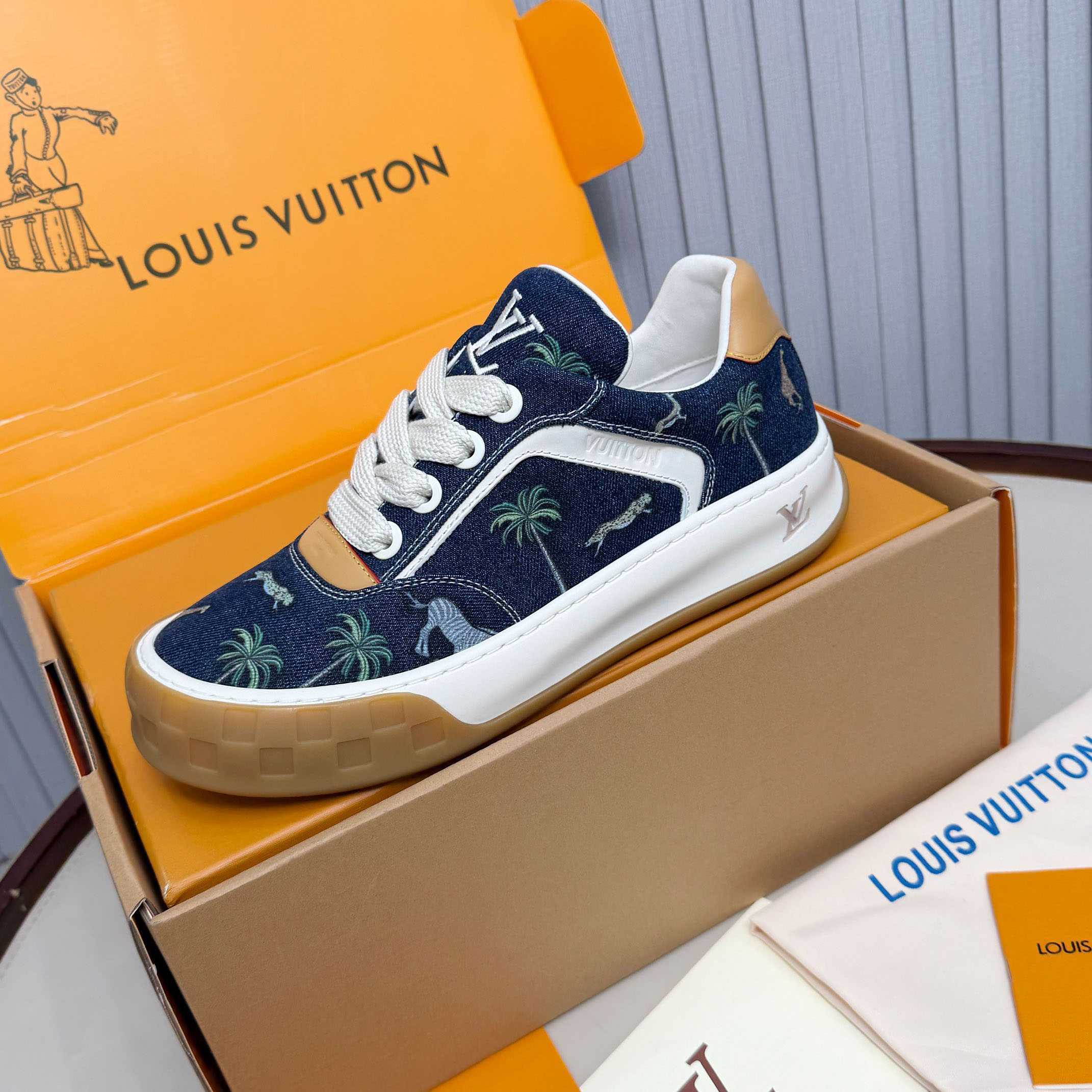 Louis Vuitton LV x The Darjeeling Limited LV Tilted Sneaker  1AJTLH - DesignerGu