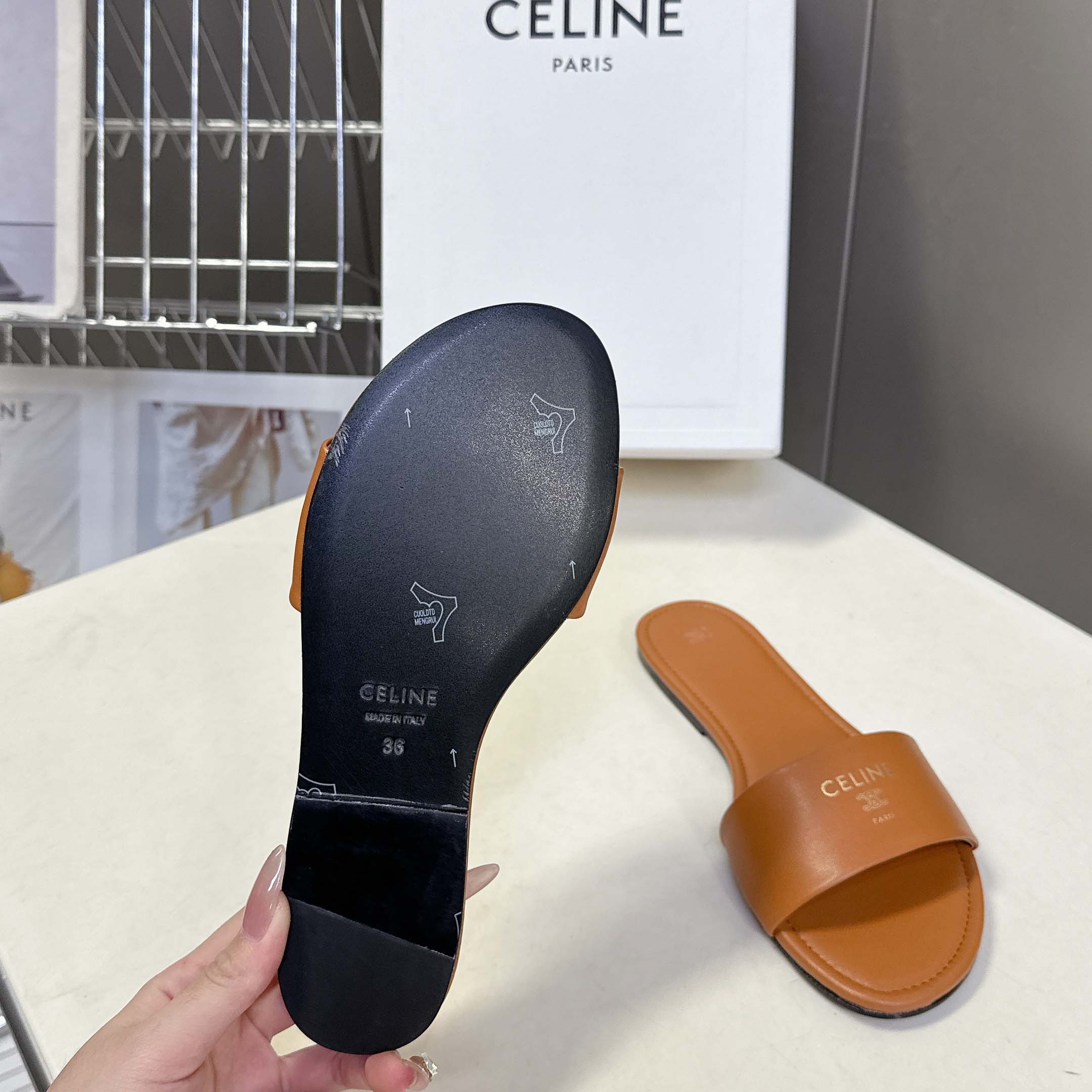 Celine Coast Mule In Lambskin - DesignerGu