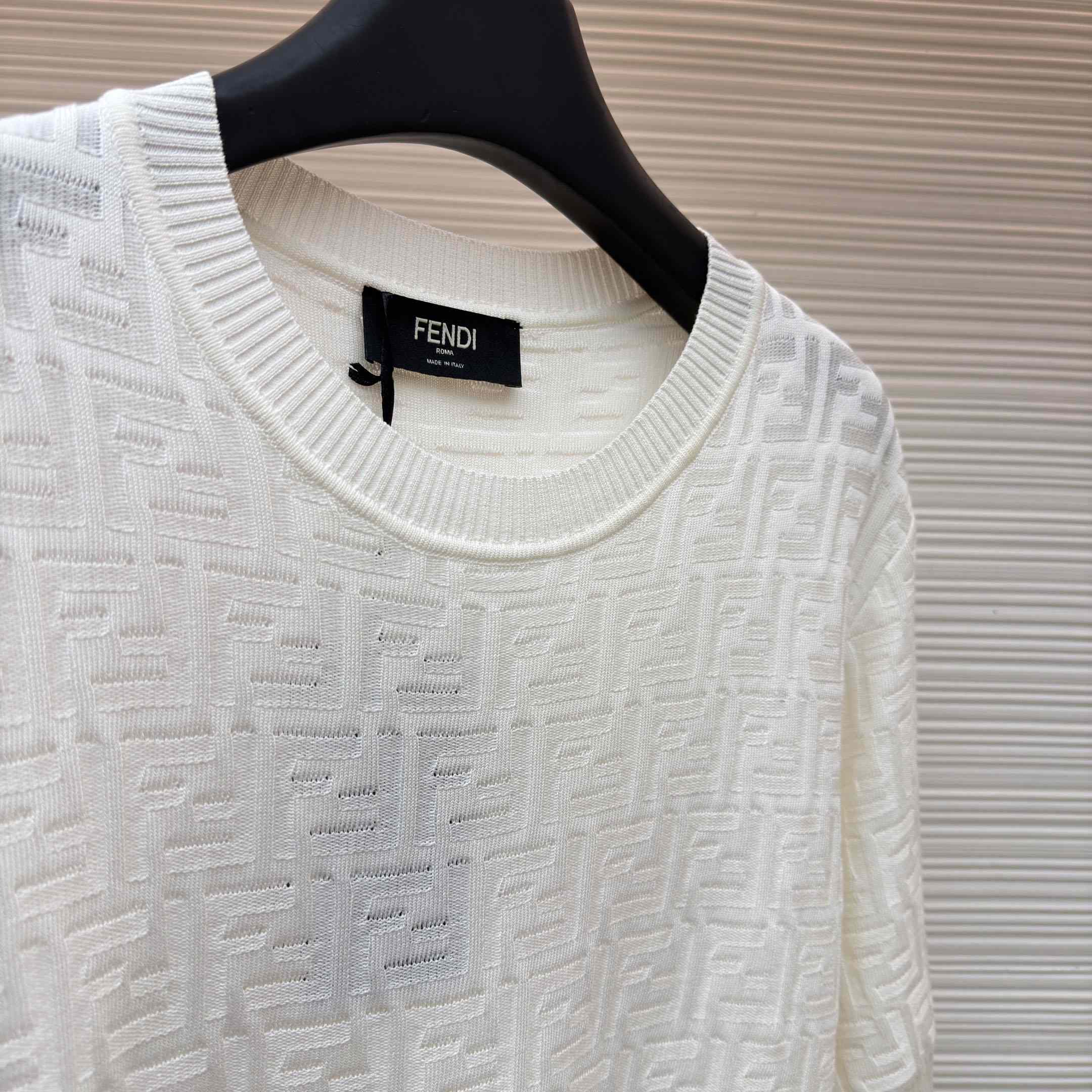 Fendi  White FF Cotton Pullover - DesignerGu