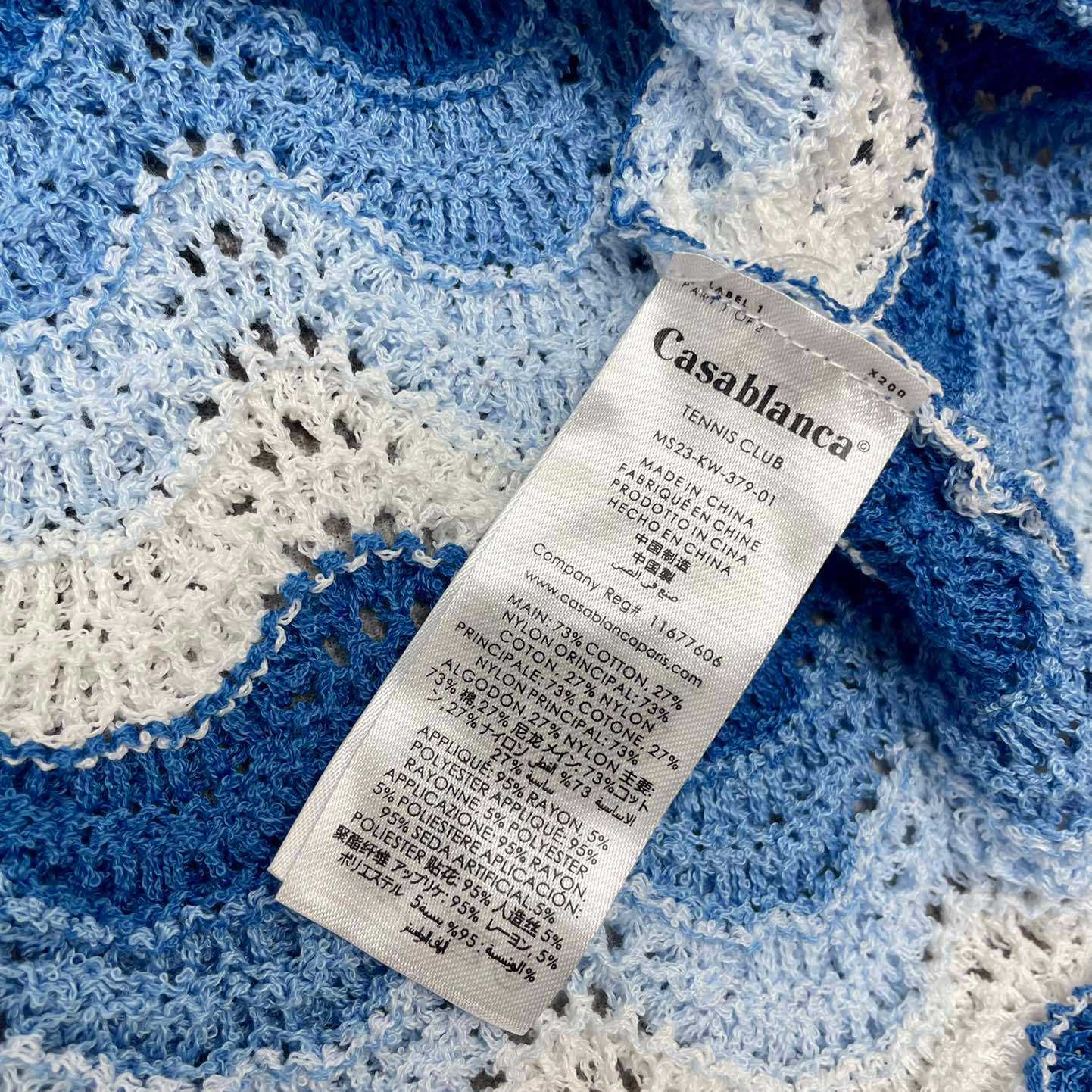 Casablanca Wavy Gradient Crochet Shirt D007 - DesignerGu