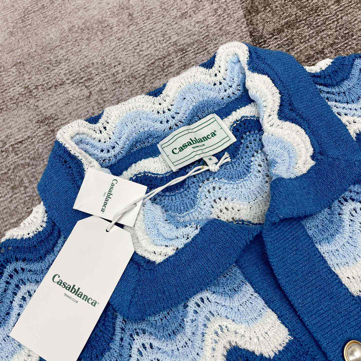 Casablanca Wavy Gradient Crochet Shirt D007 - DesignerGu