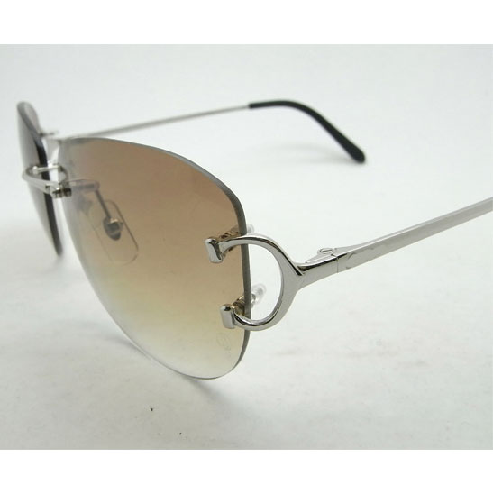 Cartier CT 4193829 Sunglasses In Silver Gradient Brown - DesignerGu