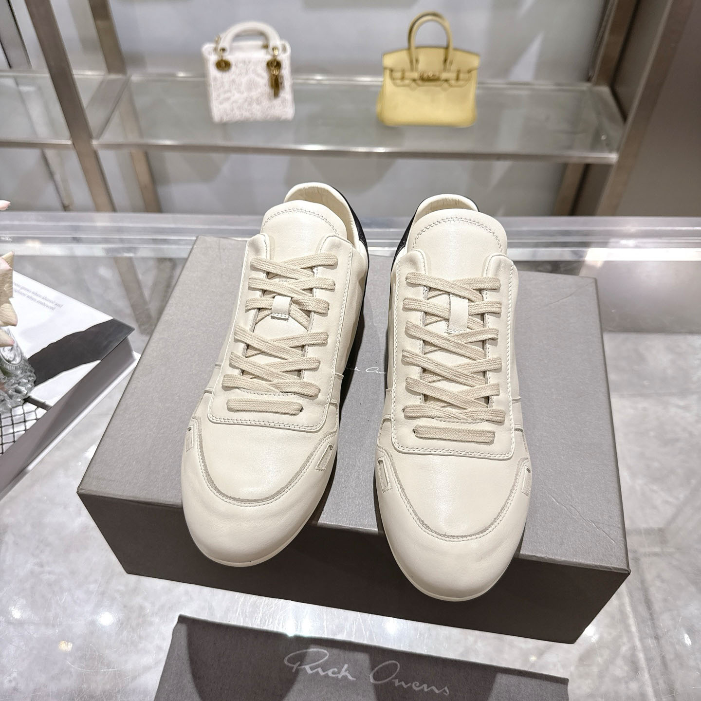 Rick Owens Concordians Minimal Sneaker 'Milk Black' - DesignerGu