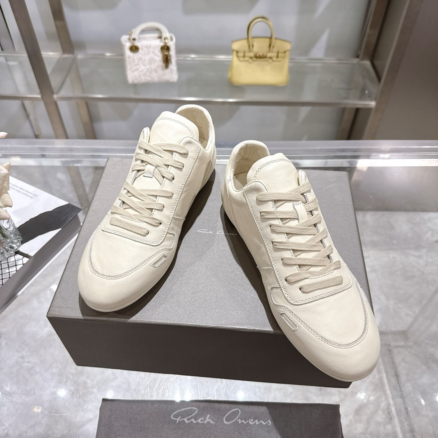 Rick Owens Off-White Temple Minimal Sneakers - DesignerGu