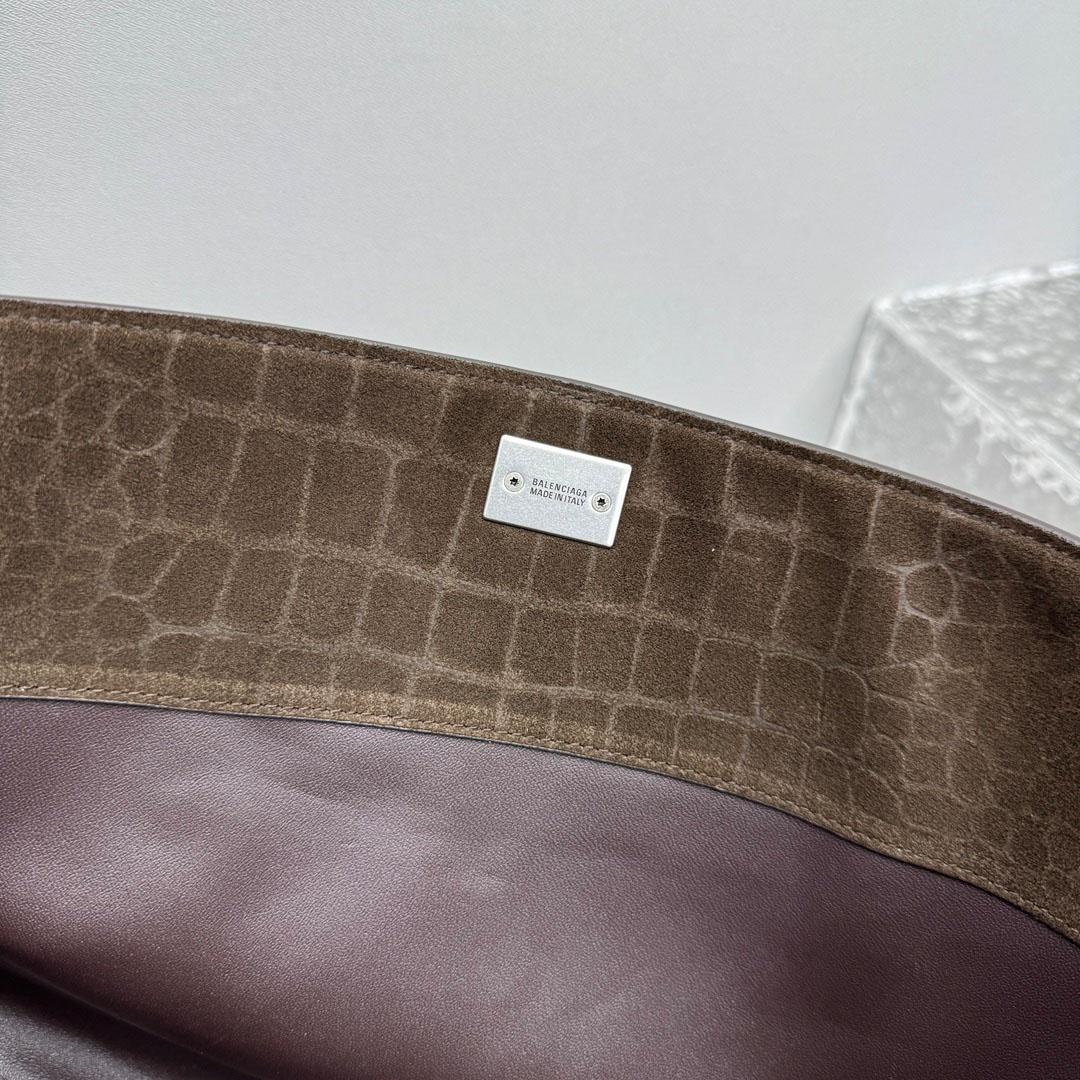 Balenciaga Rodeo Handbag Medium In Dark Brown - DesignerGu