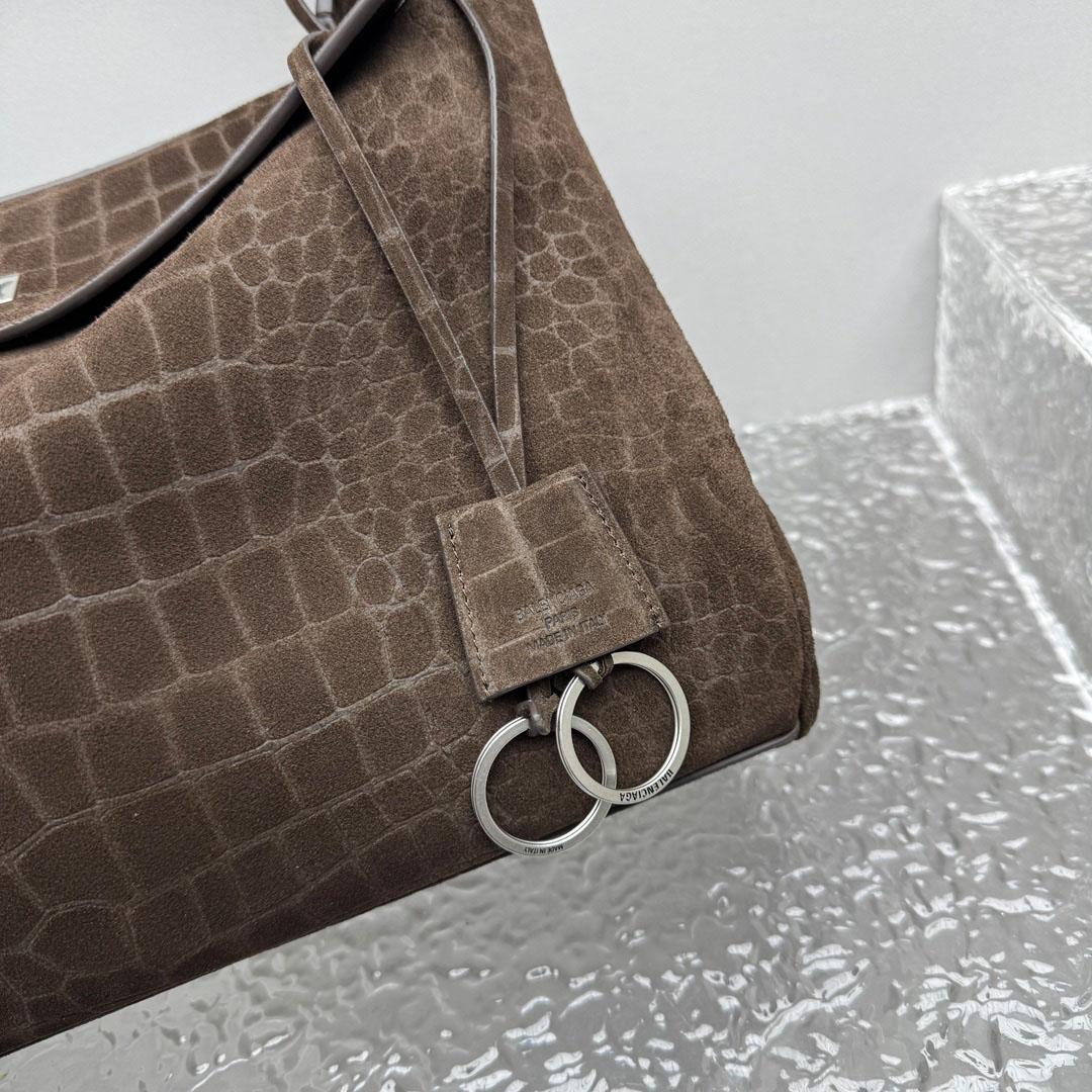 Balenciaga Rodeo Handbag Medium In Dark Brown - DesignerGu