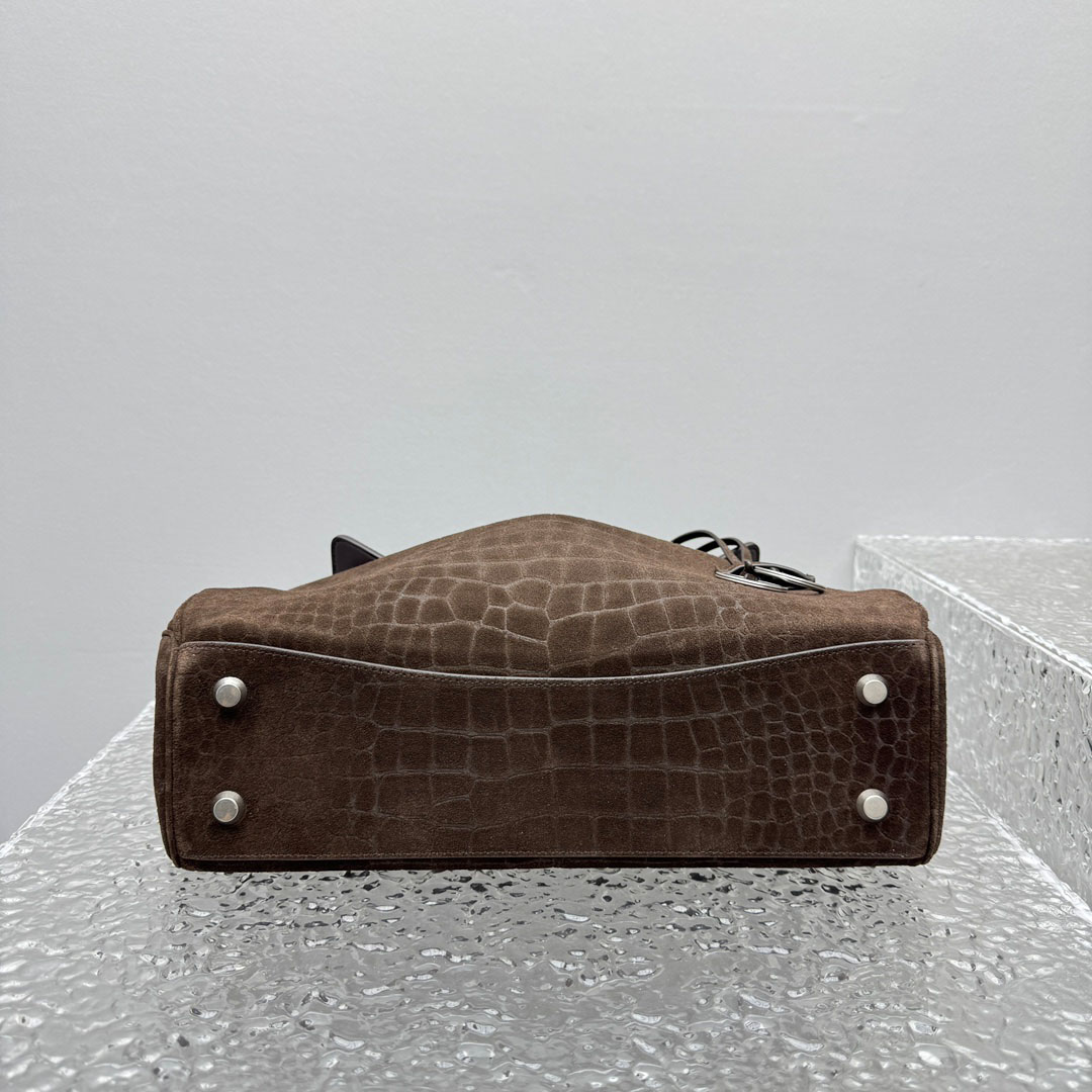 Balenciaga Rodeo Handbag Medium In Dark Brown - DesignerGu