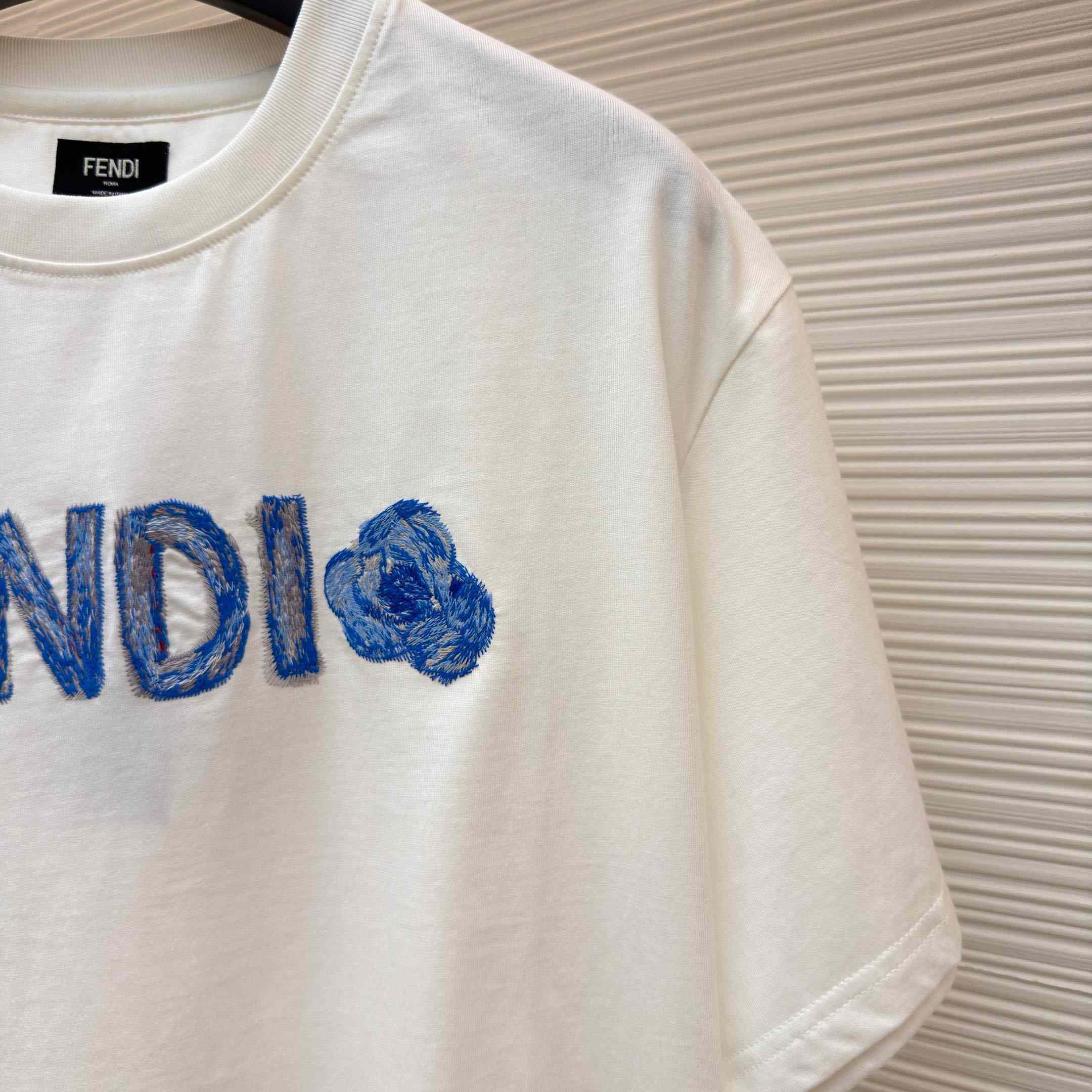 Fendi Lunar New Year White Cotton T-shirt - DesignerGu