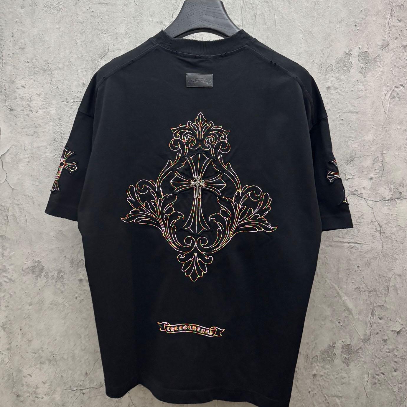 Chrome Hearts Cross Patch Embroidered Crewneck Tee 'Black' - DesignerGu