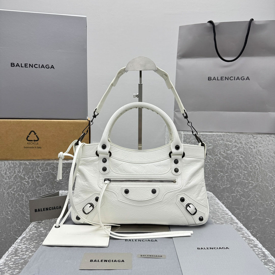 Balenciaga Le City First Bag In White - DesignerGu