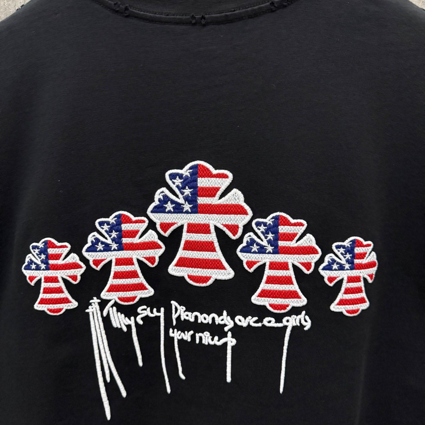 Chrome Hearts Style Cross Graphic Tee 'Black' - DesignerGu