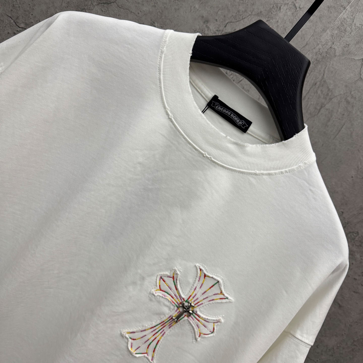 Chrome Hearts Cross Patch Embroidered Crewneck Tee 'White' - DesignerGu