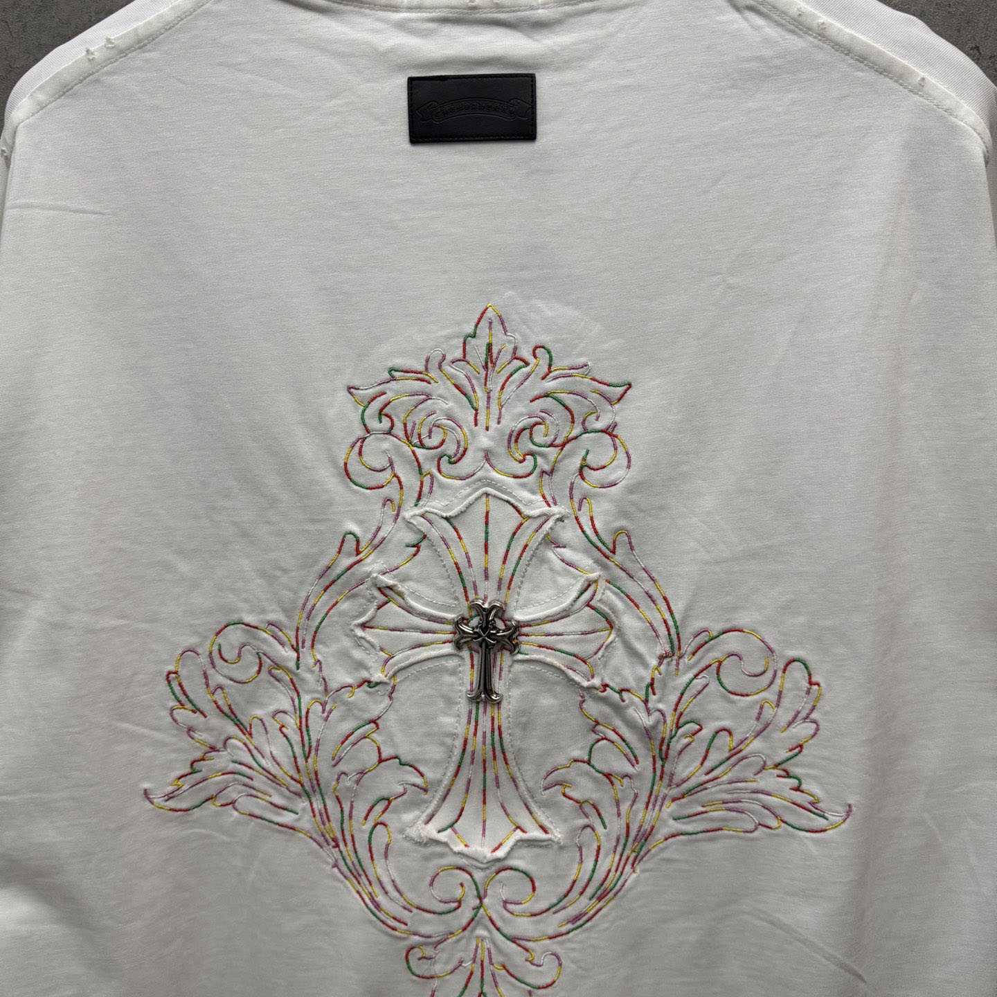 Chrome Hearts Cross Patch Embroidered Crewneck Tee 'White' - DesignerGu