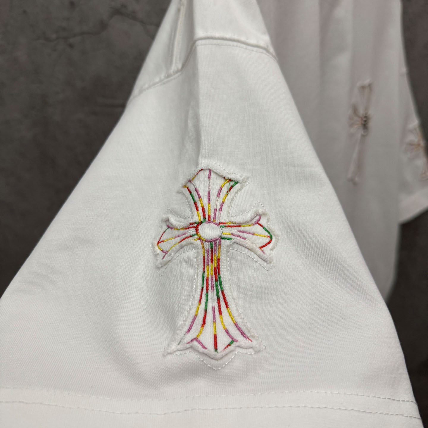 Chrome Hearts Cross Patch Embroidered Crewneck Tee 'White' - DesignerGu