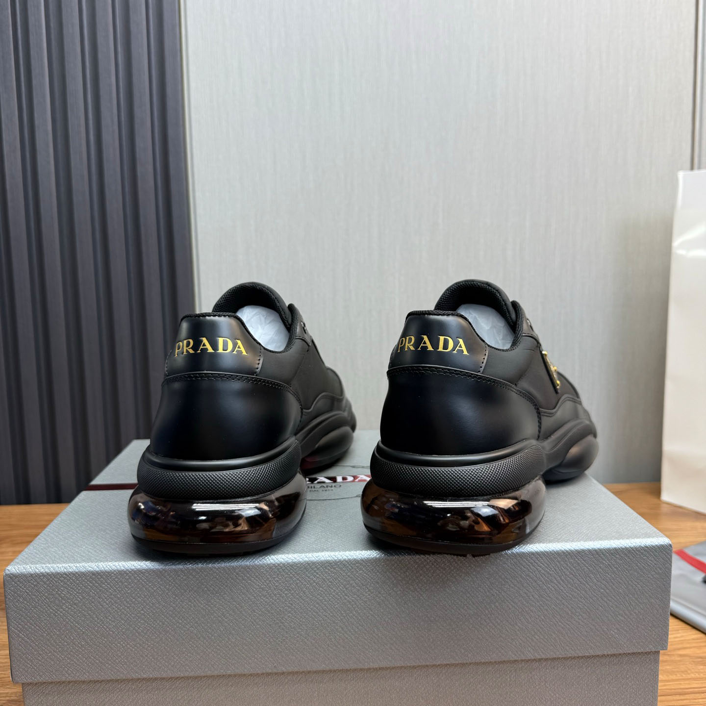 Prada Leather Sneakers - DesignerGu
